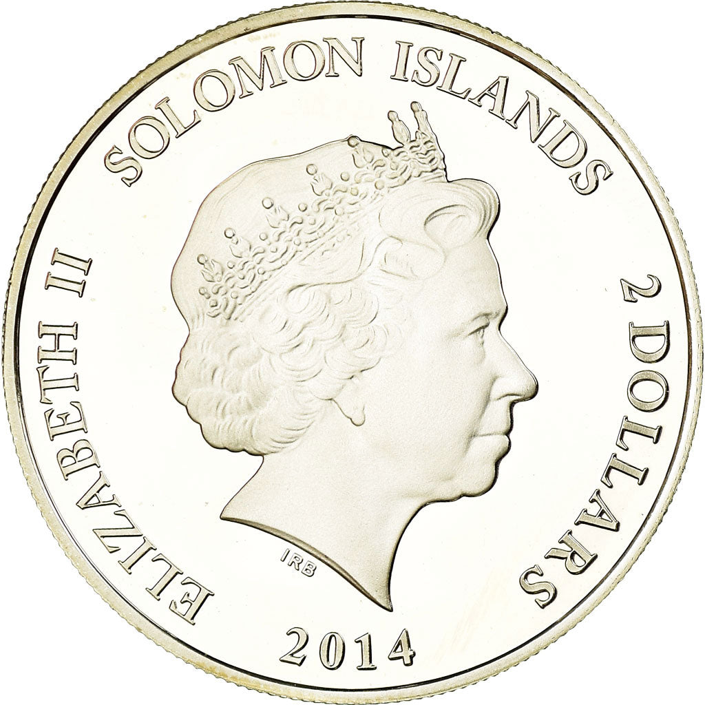 Münze, Salomonen, Néfertiti, 2 Dollars, 2014, Proof, STGL, Silber