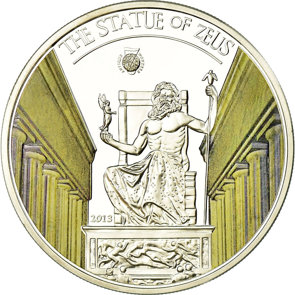 Moneta, Palau, La statue de Zeus, 5 Dollars, 2013, Proof, FDC, Argento