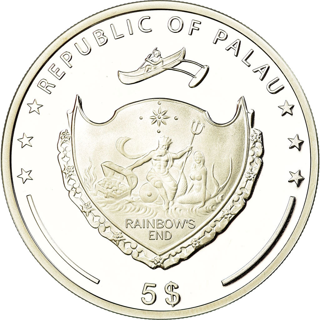 Moneta, Palau, La statue de Zeus, 5 Dollars, 2013, Proof, FDC, Argento