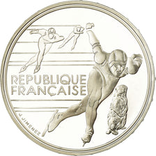 Monnaie, France, Patinage de vitesse, 100 Francs, 1990, BE, FDC, Argent