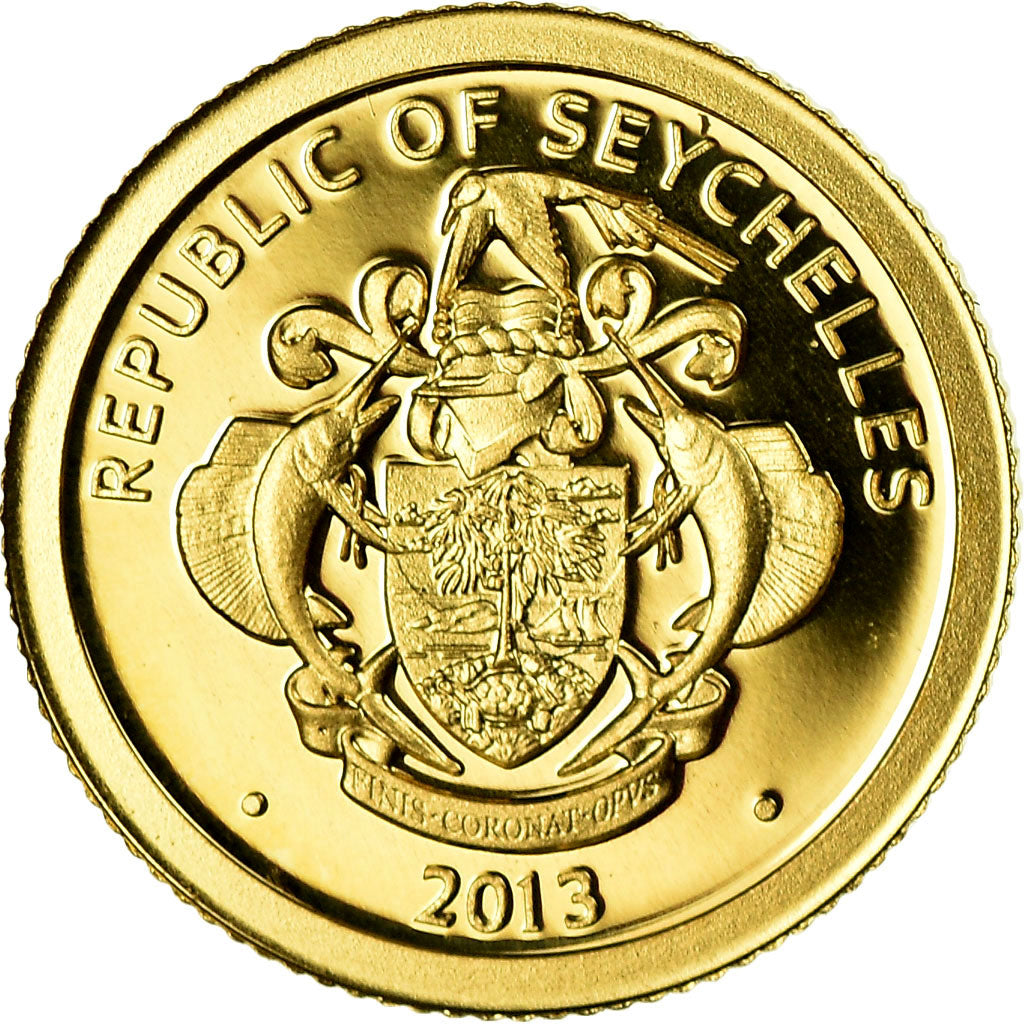 Moneta, Seychelles, Ghandi, 25 Rupees, 2013, British Royal Mint, Proof, FDC, Oro