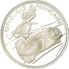 Coin, France, Bobsledding, 100 Francs, 1990, BE, MS(65-70), Silver, KM:981
