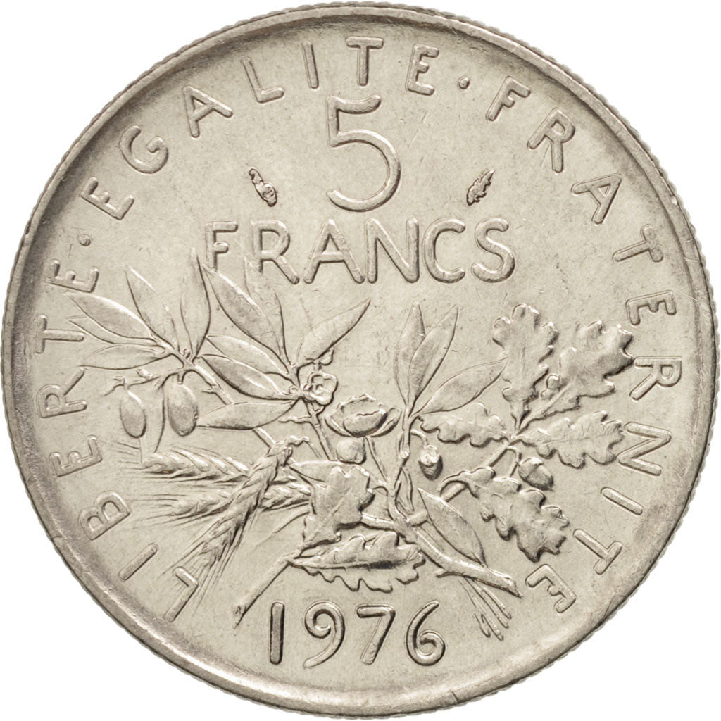 France, Semeuse, 5 Francs, 1976, Paris, AU(50-53), KM 926a.1, Gadoury 771