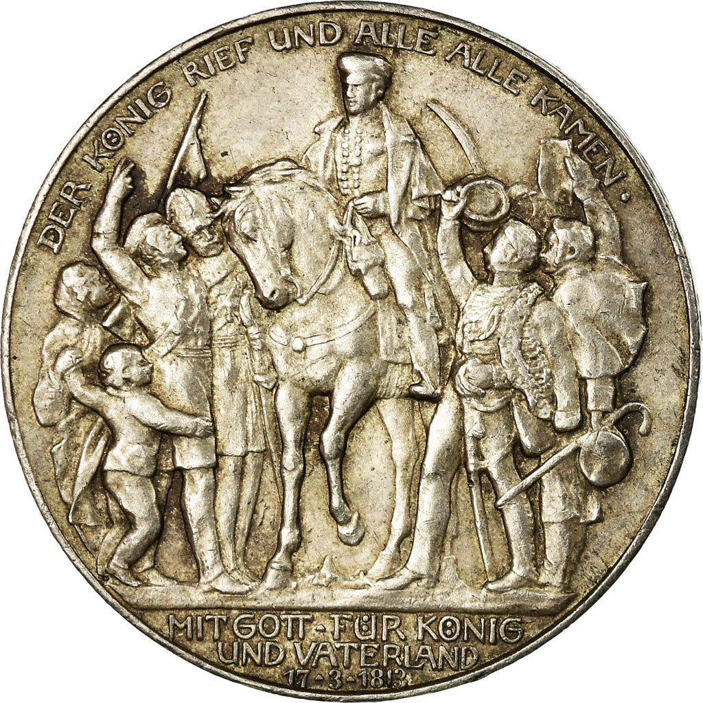 Coin, German States, PRUSSIA, Wilhelm II, 3 Mark, 1913, Berlin, EF(40-45)