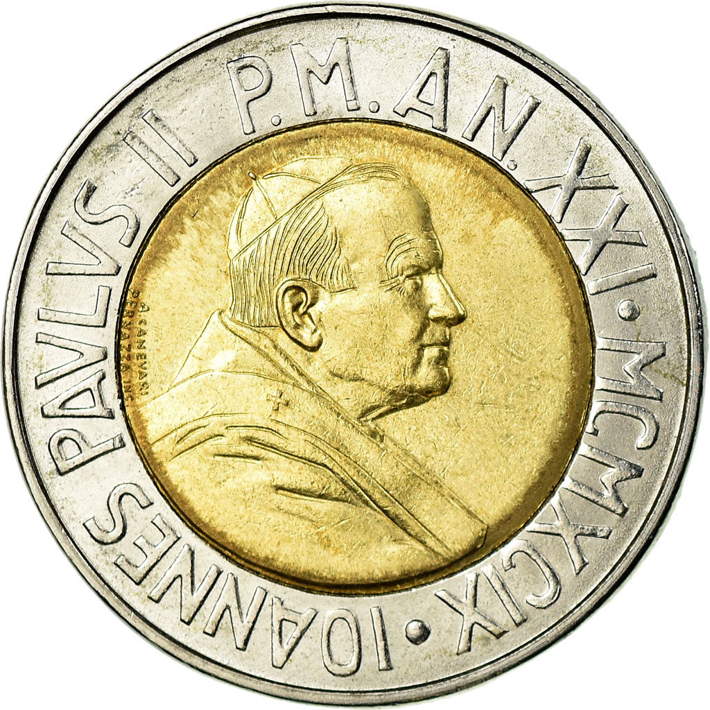 Monnaie, Cité du Vatican, John Paul II, 500 Lire, 1999, Rome, SUP, Bi-Metallic