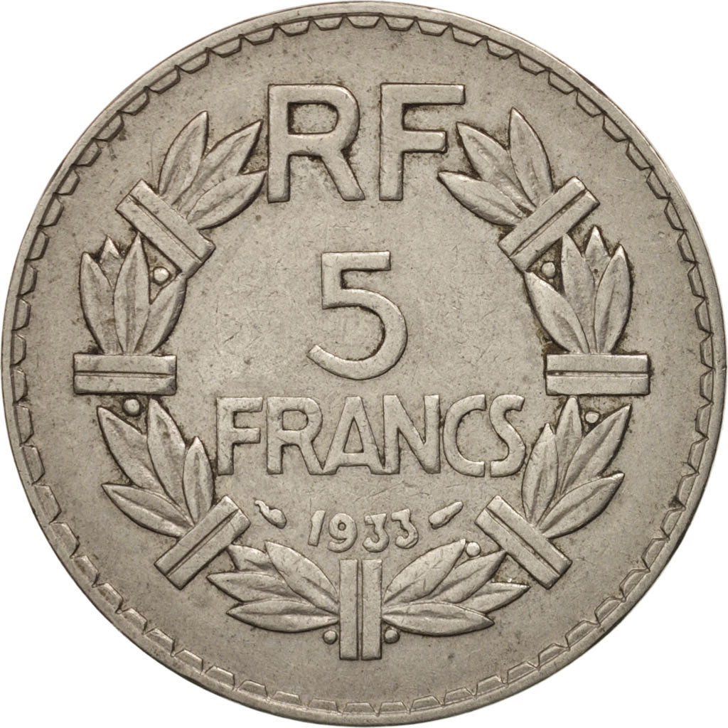 Munten, Frankrijk, Lavrillier, 5 Francs, 1933, Paris, ZF, Nickel, KM:888