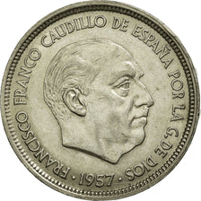 Moneta, Spagna, Caudillo and regent, 50 Pesetas, 1957, BB+, Rame-nichel, KM:788