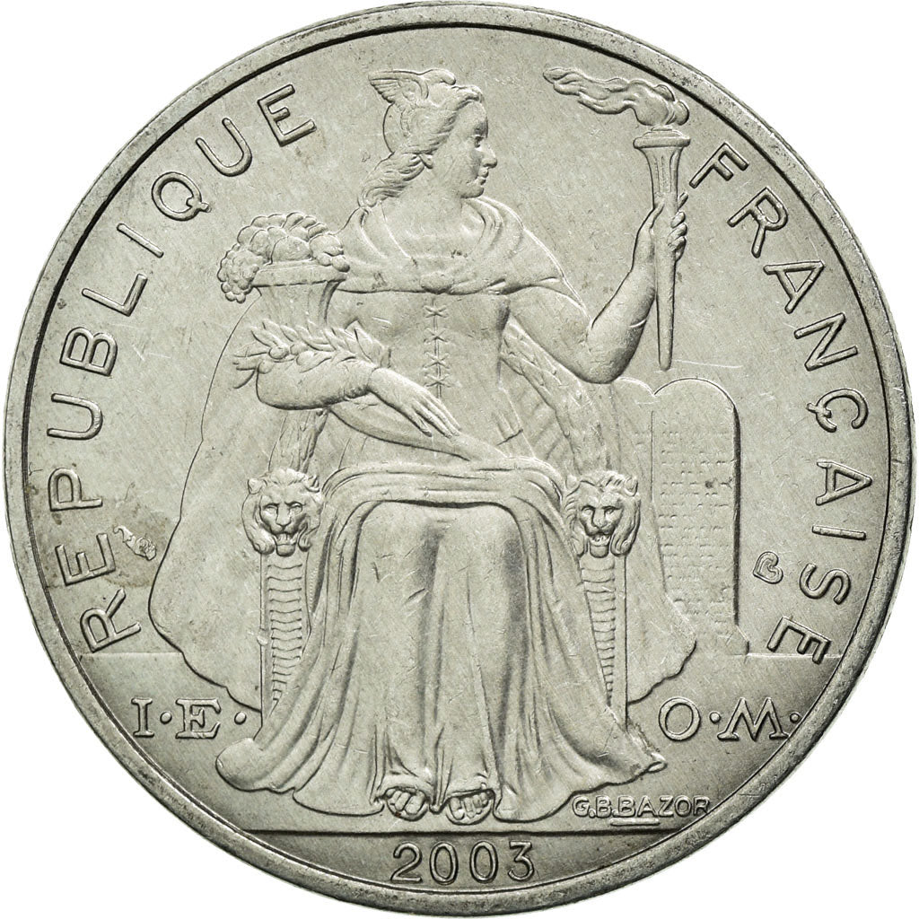 Coin, New Caledonia, 5 Francs, 2003, Paris, AU(50-53), Aluminum, KM:16
