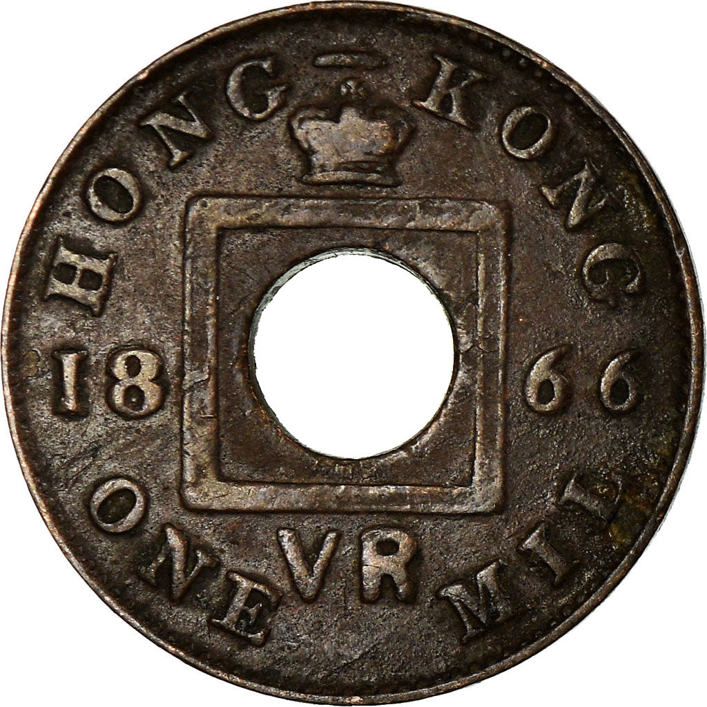 Coin, Hong Kong, Victoria, Mil, 1866, EF(40-45), Bronze, KM:3