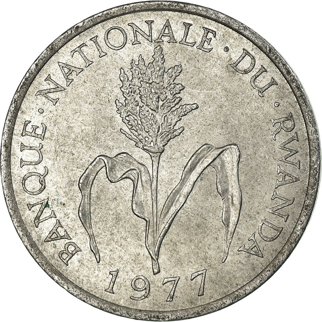 Coin, Rwanda, Franc, 1977, British Royal Mint, EF(40-45), Aluminum, KM:12