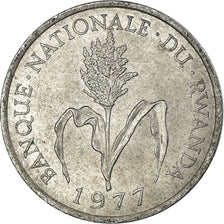 Coin, Rwanda, Franc, 1977, British Royal Mint, EF(40-45), Aluminum, KM:12
