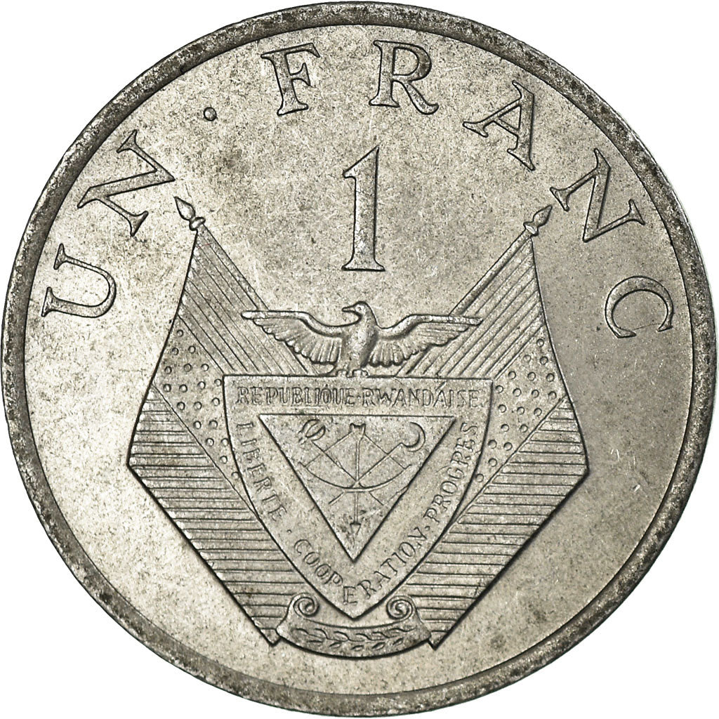 Coin, Rwanda, Franc, 1977, British Royal Mint, EF(40-45), Aluminum, KM:12