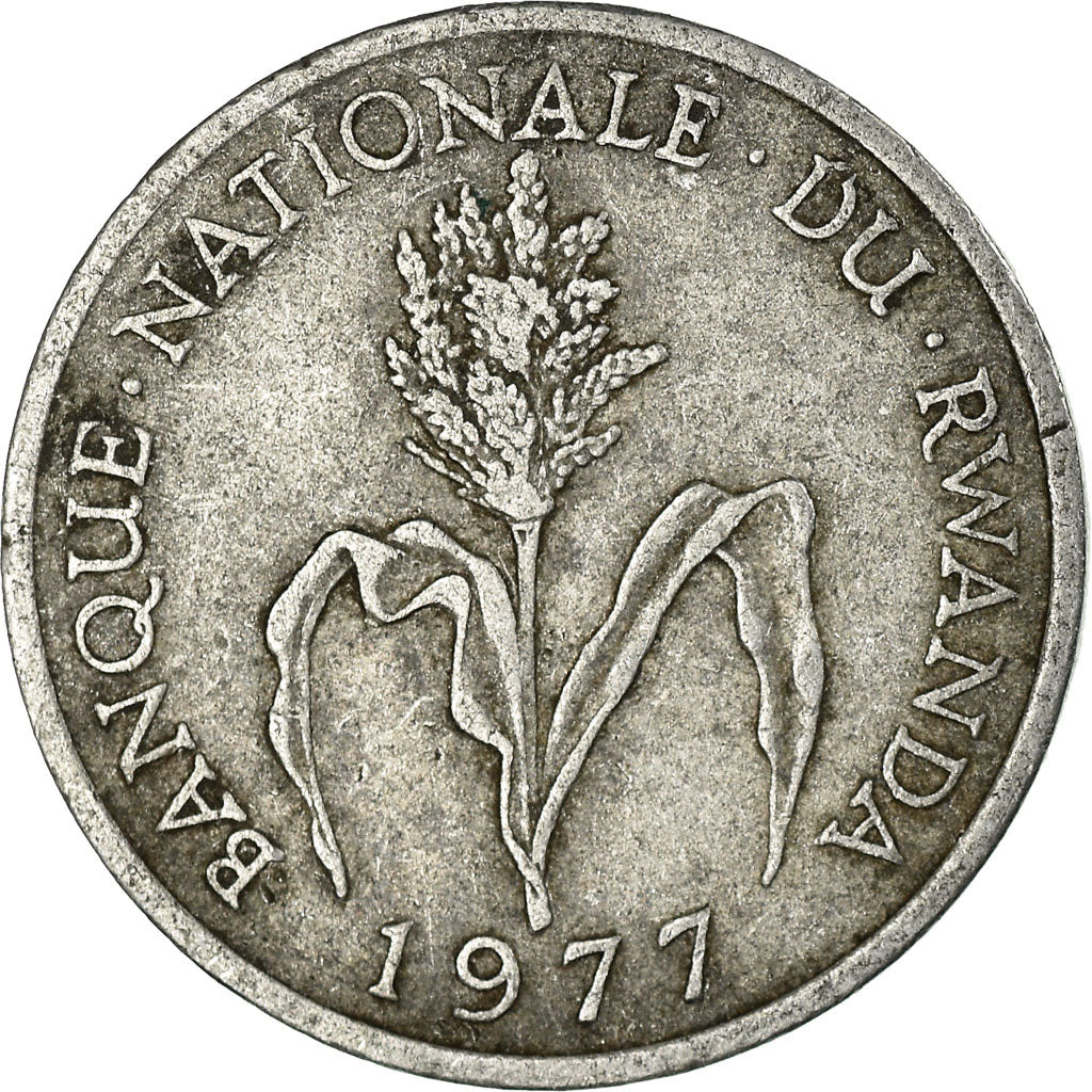Coin, Rwanda, Franc, 1977, British Royal Mint, VF(30-35), Aluminum, KM:12