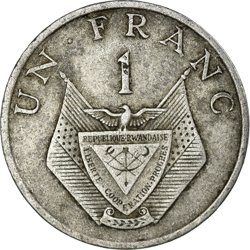 Coin, Rwanda, Franc, 1977, British Royal Mint, VF(30-35), Aluminum, KM:12