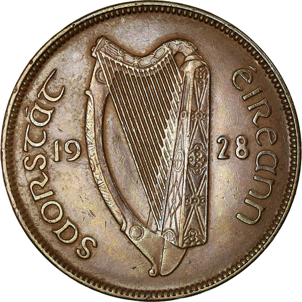 Coin, IRELAND REPUBLIC, Penny, 1928, AU(55-58), Bronze, KM:3