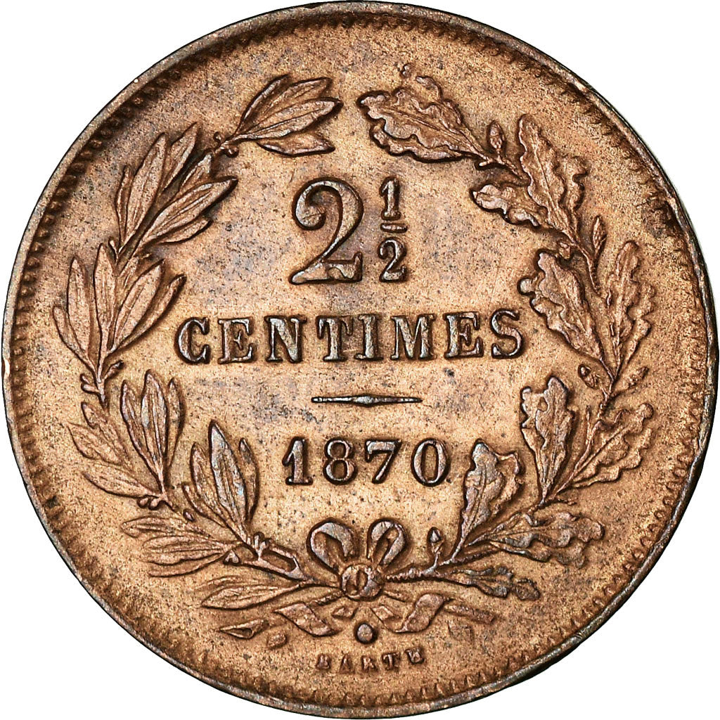 Moneta, Lussemburgo, William III, 2-1/2 Centimes, 1870, Utrecht, SPL-, Bronzo