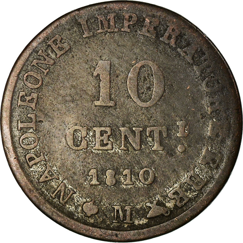 Münze, Italien Staaten, KINGDOM OF NAPOLEON, Napoleon I, 10 Centesimi, 1810