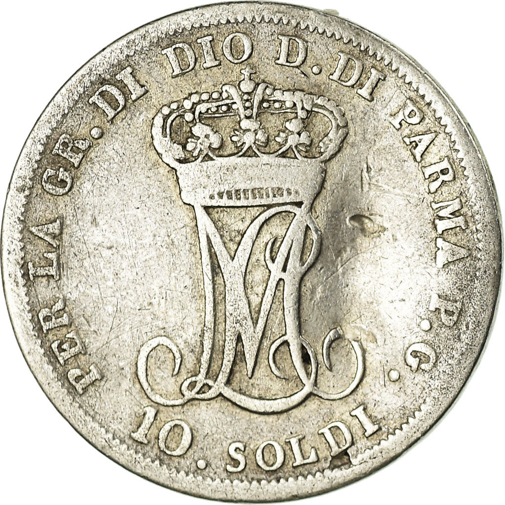 Coin, ITALIAN STATES, PARMA, Maria Luigia, 10 Soldi, 1815, Florence, F(12-15)