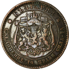 Coin, Bulgaria, Alexander  I, 10 Stotinki, 1881, EF(40-45), Bronze, KM:3