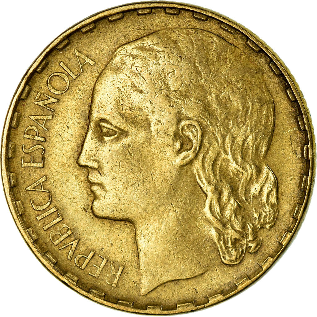 Coin, Spain, Peseta, 1937, Madrid, EF(40-45), Brass, KM:755