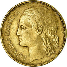 Coin, Spain, Peseta, 1937, Madrid, EF(40-45), Brass, KM:755