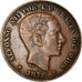 Monnaie, Espagne, Alfonso XII, 10 Centimos, 1878, Madrid, TTB, Bronze, KM:675