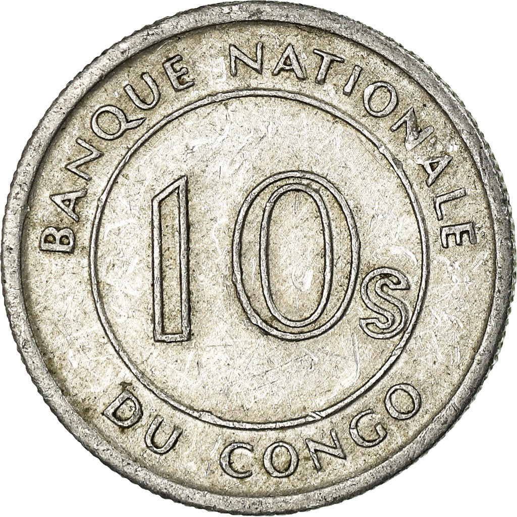 Coin, CONGO, DEMOCRATIC REPUBLIC, 10 Sengis, 1967, Paris, VF(30-35), Aluminum