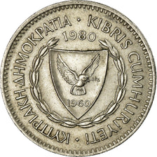 Coin, Cyprus, 50 Mils, 1980, EF(40-45), Copper-nickel, KM:41