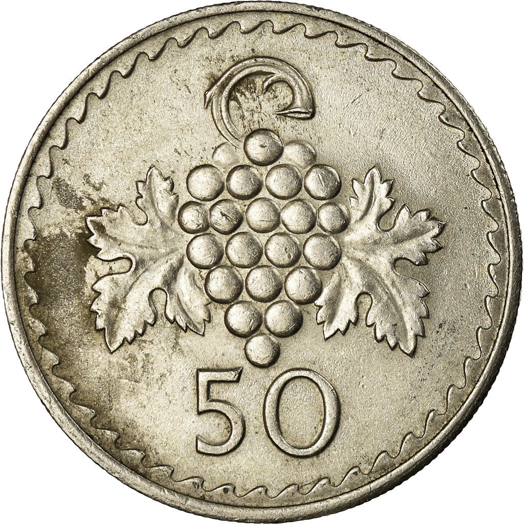 Coin, Cyprus, 50 Mils, 1980, EF(40-45), Copper-nickel, KM:41