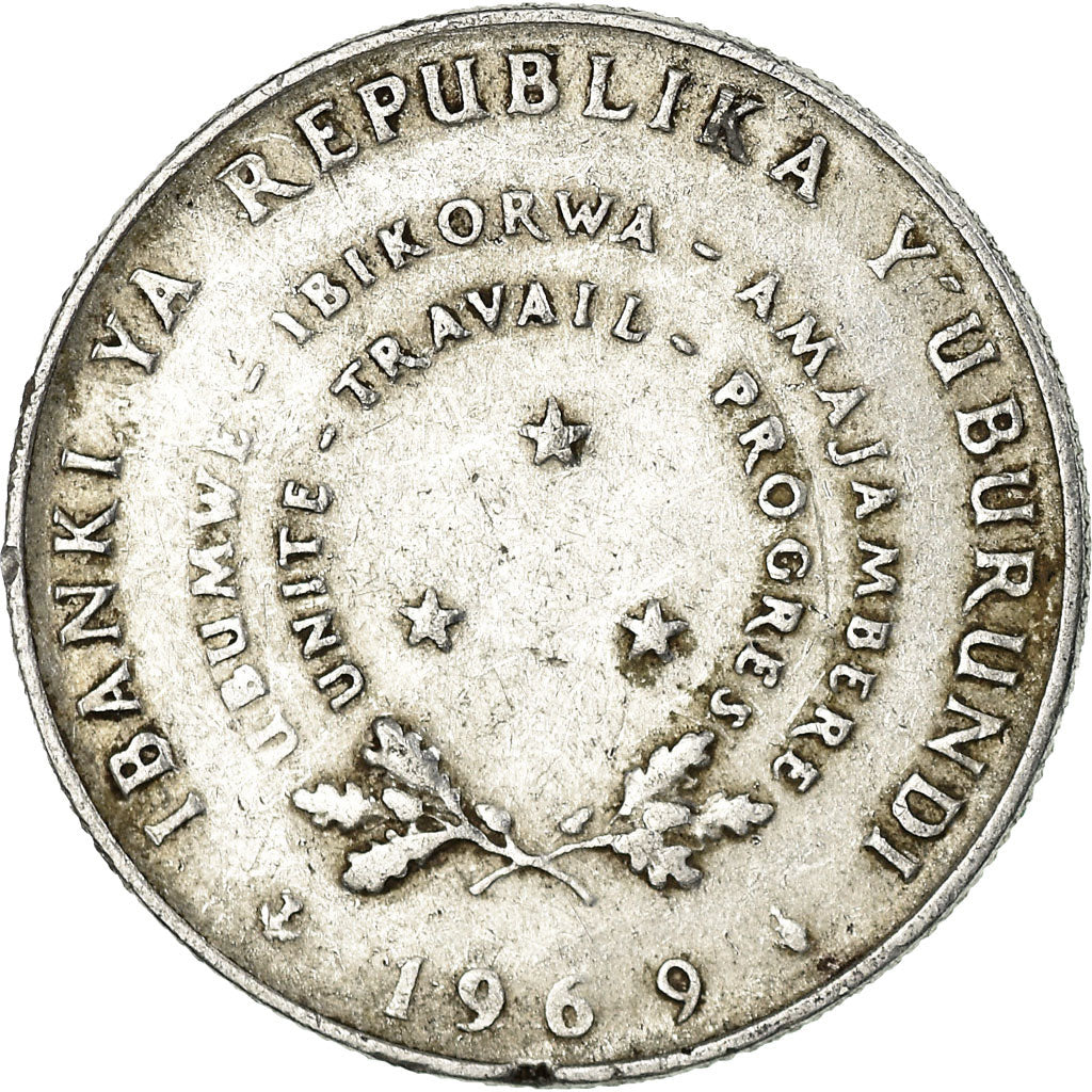 Monnaie, Burundi, 5 Francs, 1969, Bruxelles, Belgium, TTB, Aluminium, KM:16