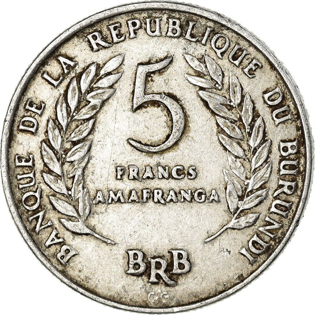 Monnaie, Burundi, 5 Francs, 1969, Bruxelles, Belgium, TTB, Aluminium, KM:16
