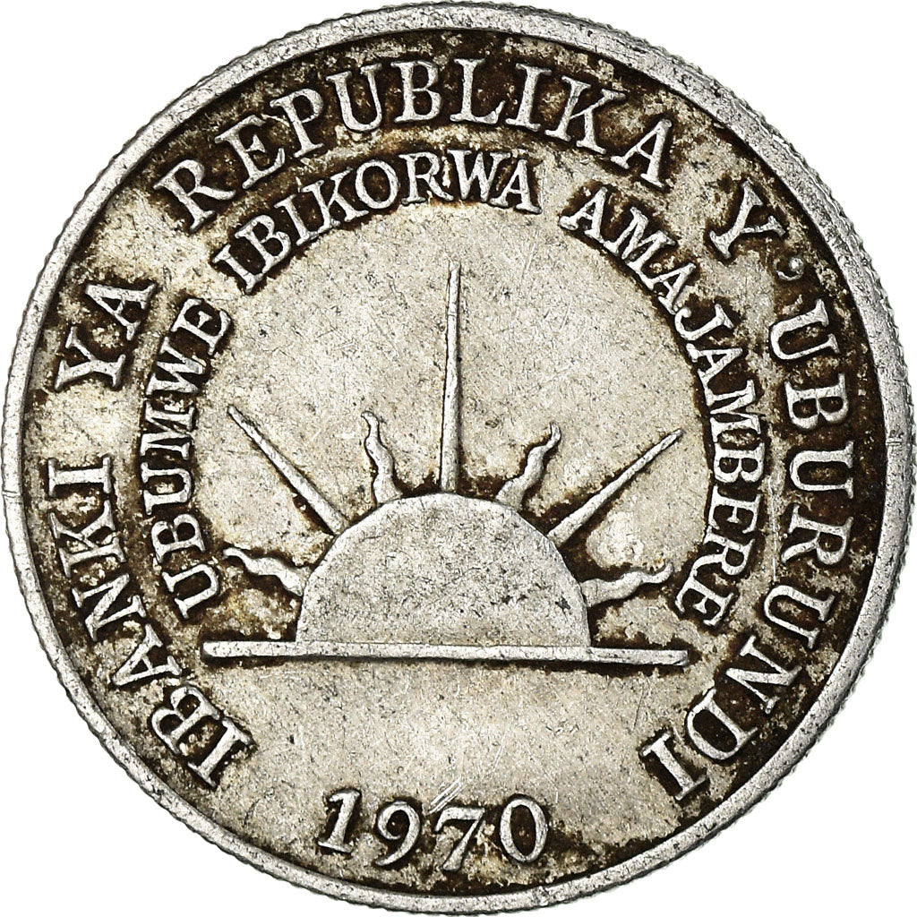 Coin, Burundi, Franc, 1970, EF(40-45), Aluminum, KM:18