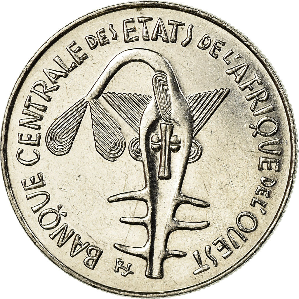 Moneda, Estados del África Occidental, 100 Francs, 1989, Paris, SC, Níquel