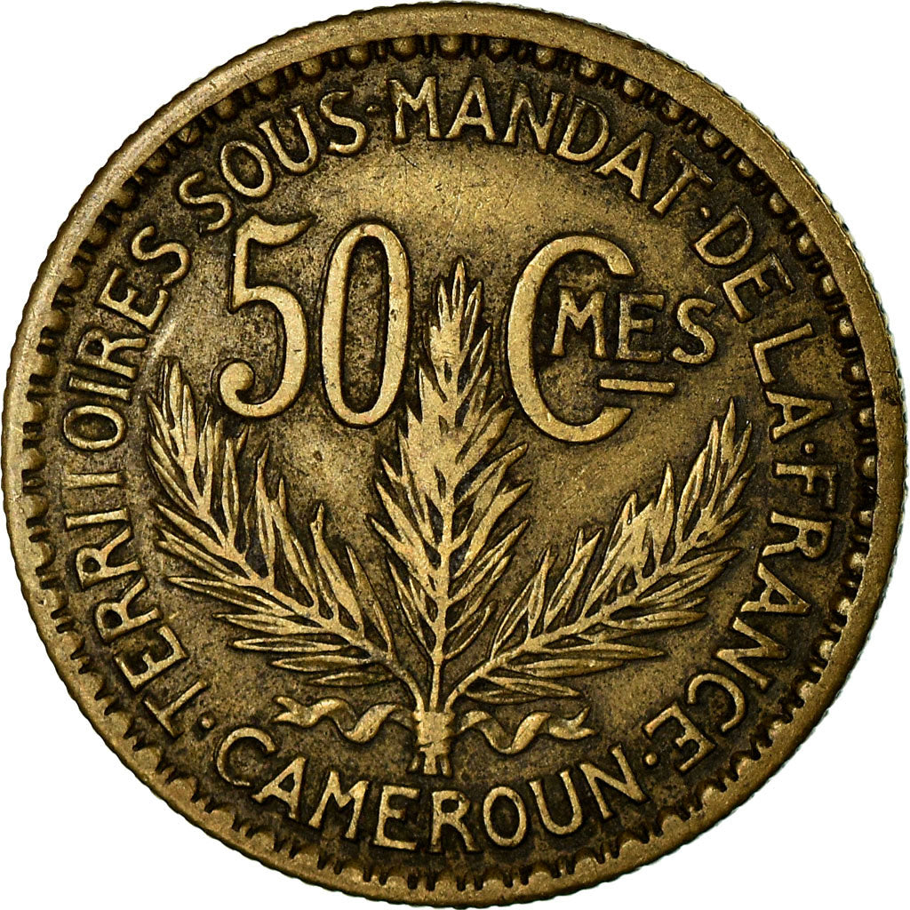 Coin, Cameroon, 50 Centimes, 1925, Paris, EF(40-45), Aluminum-Bronze, KM:1