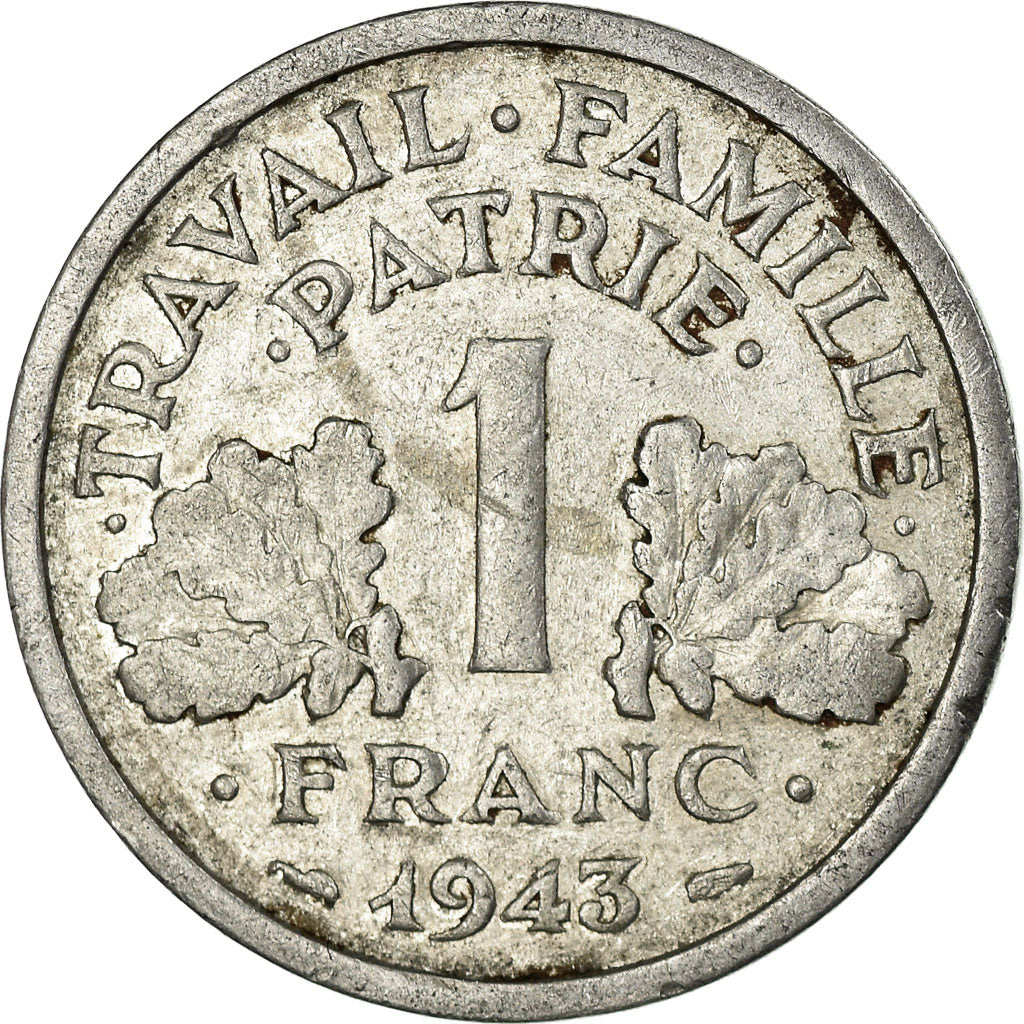 Monnaie, France, Bazor, Franc, 1943, Beaumont-le-Roger, Aluminium, Gadoury:471