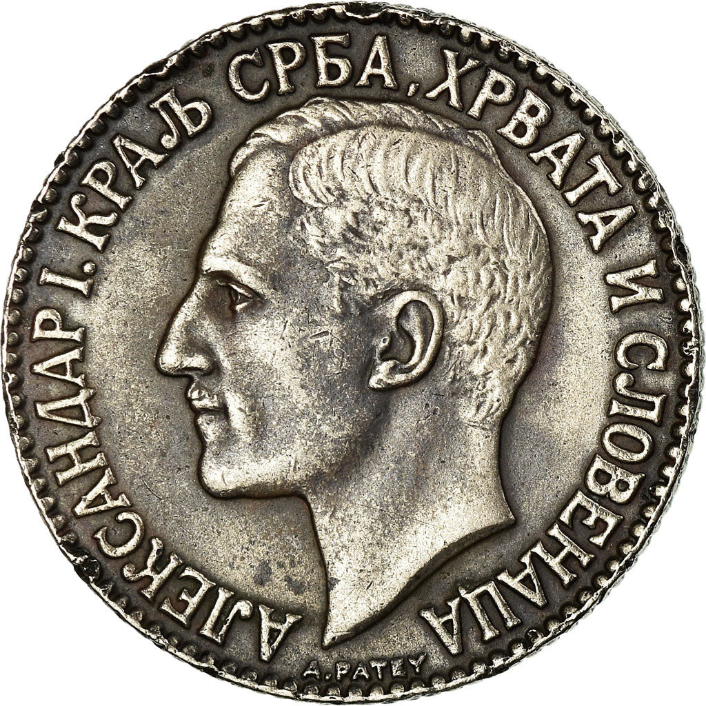Coin, Yugoslavia, Alexander I, 2 Dinara, 1925, EF(40-45), Nickel-Bronze, KM:6