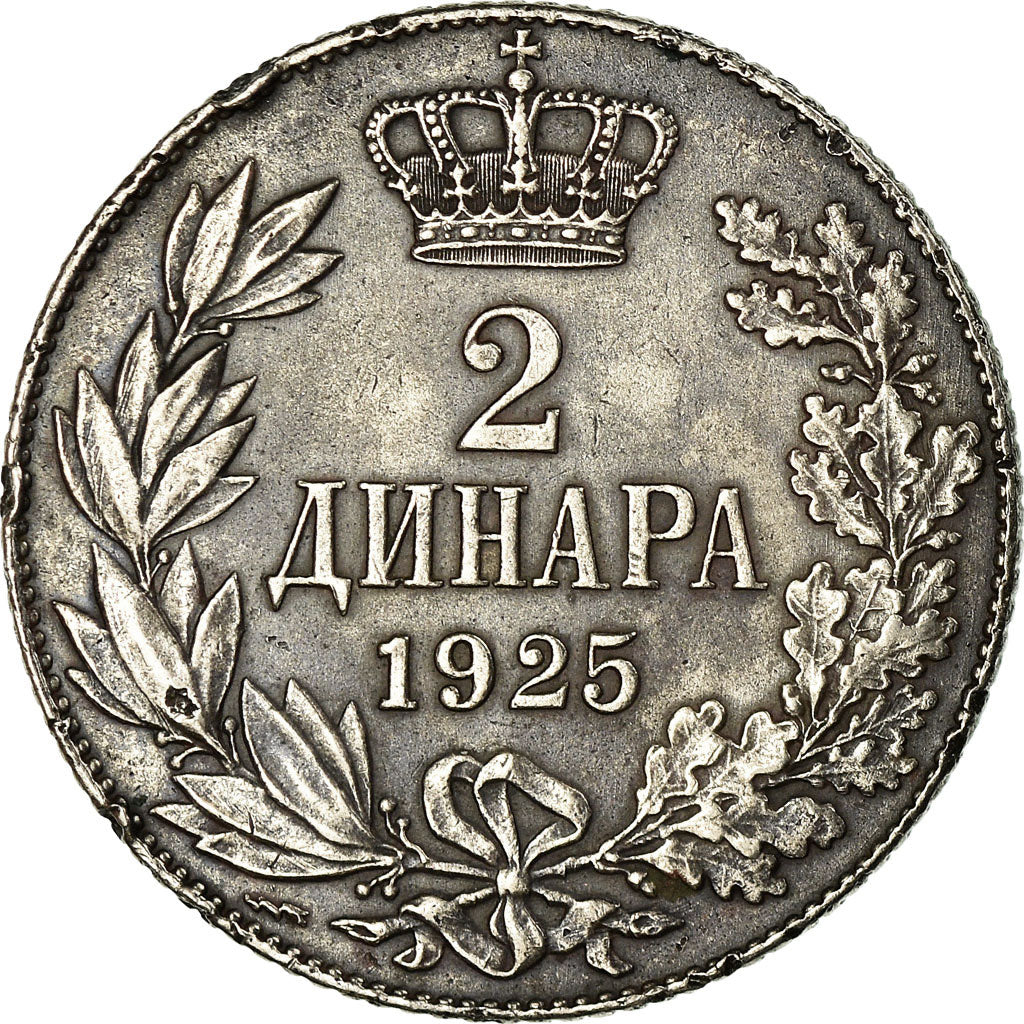 Coin, Yugoslavia, Alexander I, 2 Dinara, 1925, EF(40-45), Nickel-Bronze, KM:6