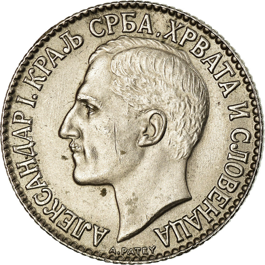 Coin, Yugoslavia, Alexander I, 2 Dinara, 1925, EF(40-45), Nickel-Bronze, KM:6