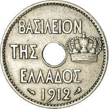 Coin, Greece, George I, 10 Lepta, 1912, AU(55-58), Nickel, KM:63