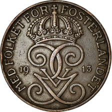 Coin, Sweden, Gustaf V, 5 Öre, 1913, EF(40-45), Bronze, KM:779.2
