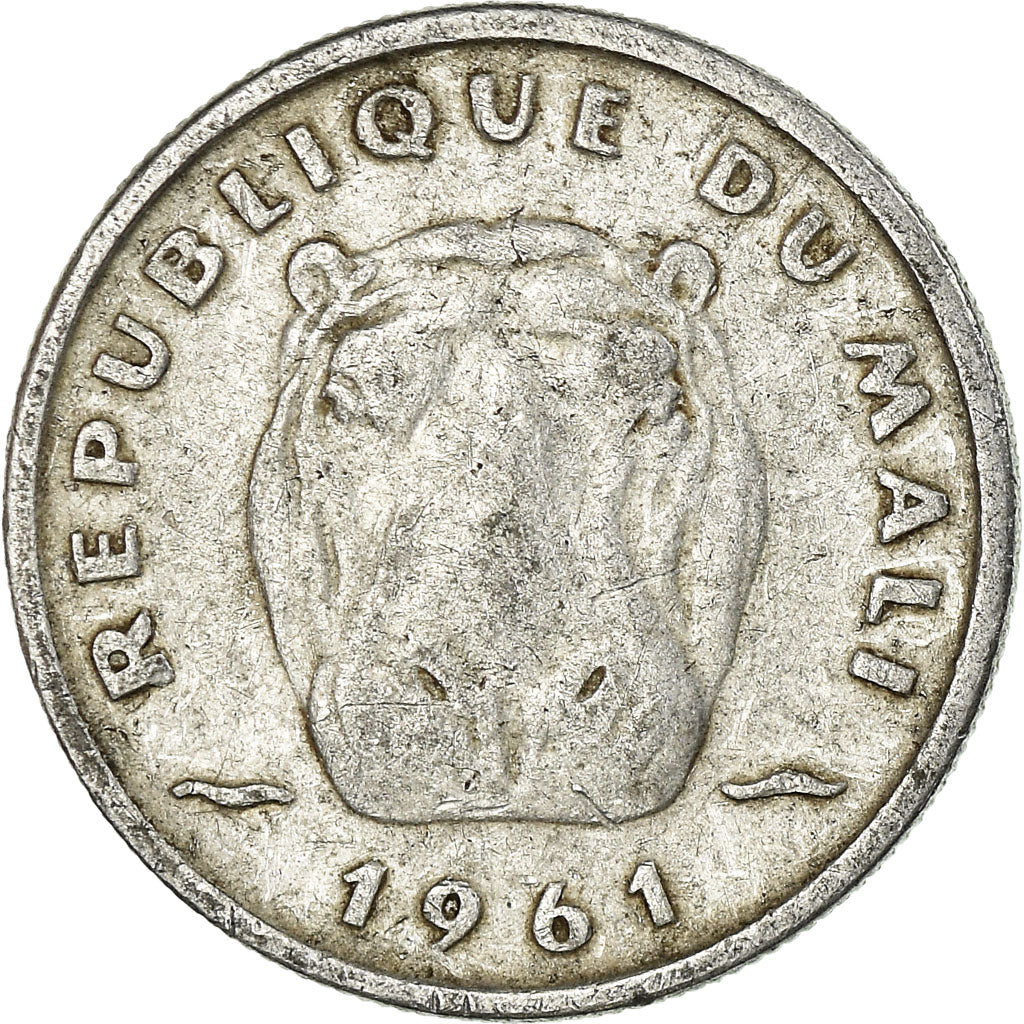 Coin, Mali, 5 Francs, 1961, Paris, EF(40-45), Aluminum, KM:2