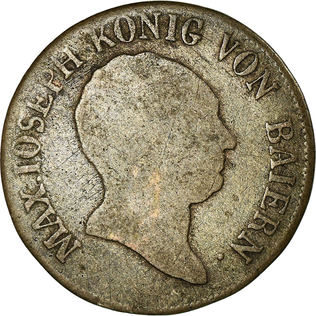 Coin, German States, BAVARIA, Maximilian IV, Josef, 6 Kreuzer, 1806, VF(20-25)