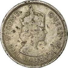 Coin, Seychelles, 1/2 Rupee, 1954, British Royal Mint, VF(30-35), Copper-nickel