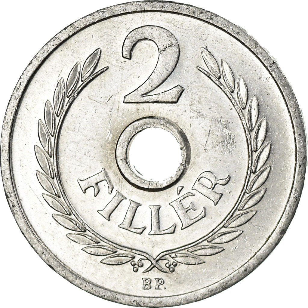 Coin, Hungary, 2 Filler, 1973, Budapest, MS(60-62), Aluminum, KM:546