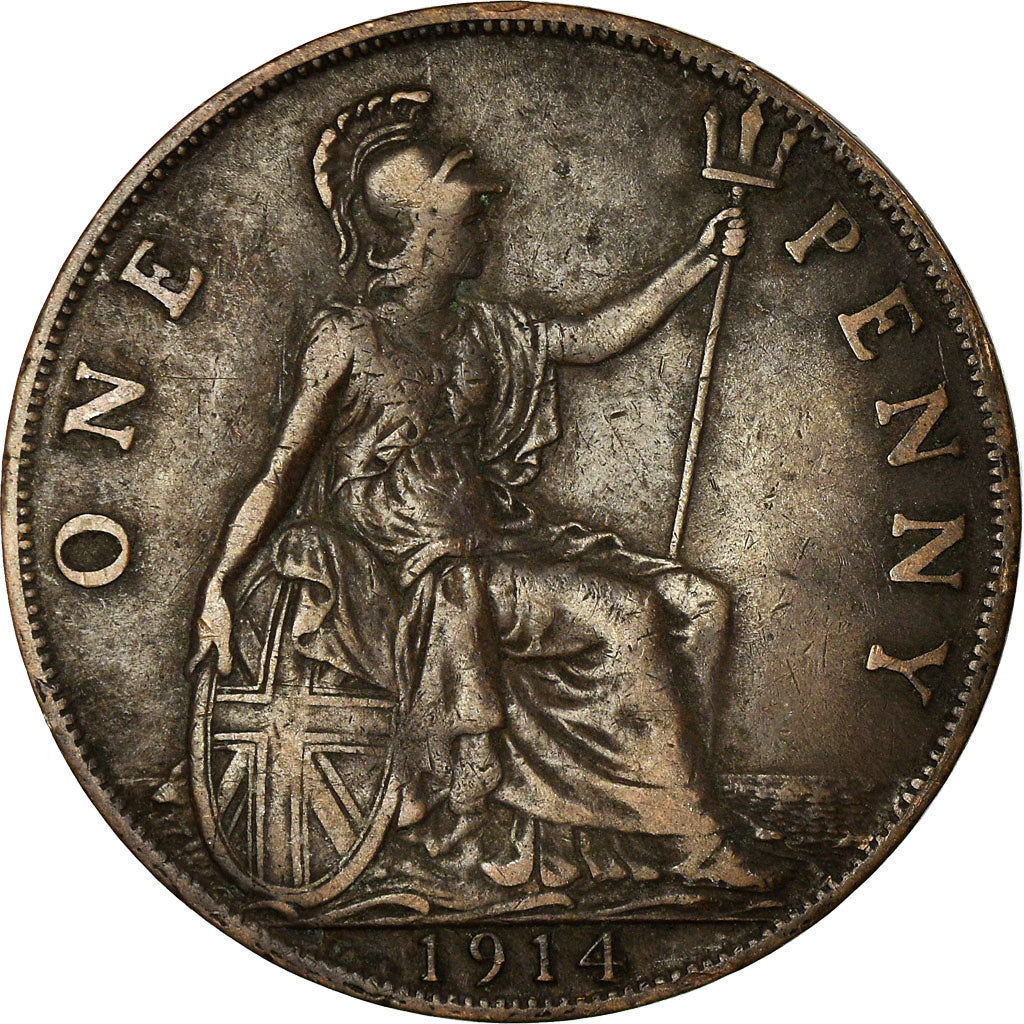 Münze, Großbritannien, George V, Penny, 1914, SS, Bronze, KM:810