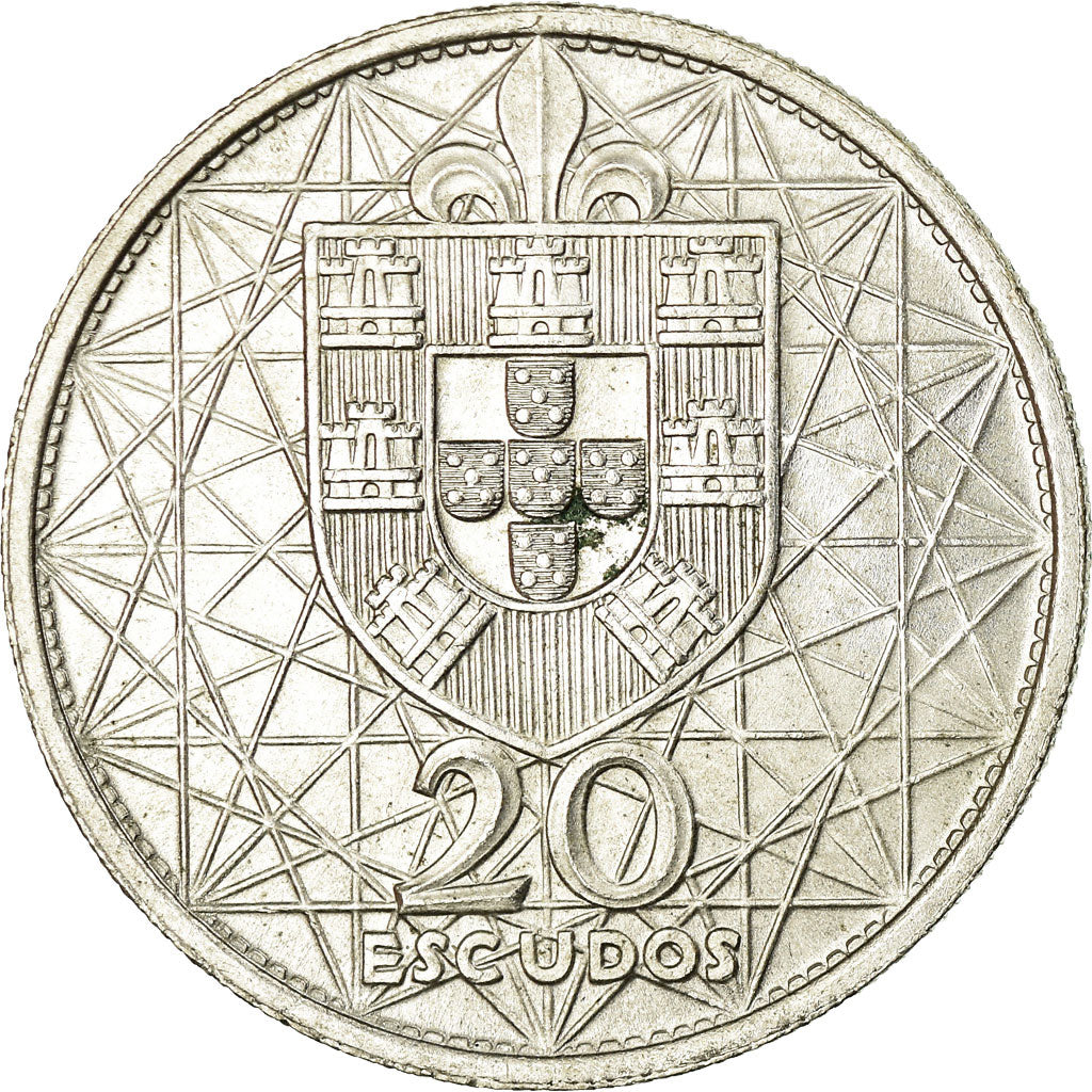 Coin, Portugal, 20 Escudos, 1966, Lisbon, AU(55-58), Silver, KM:592