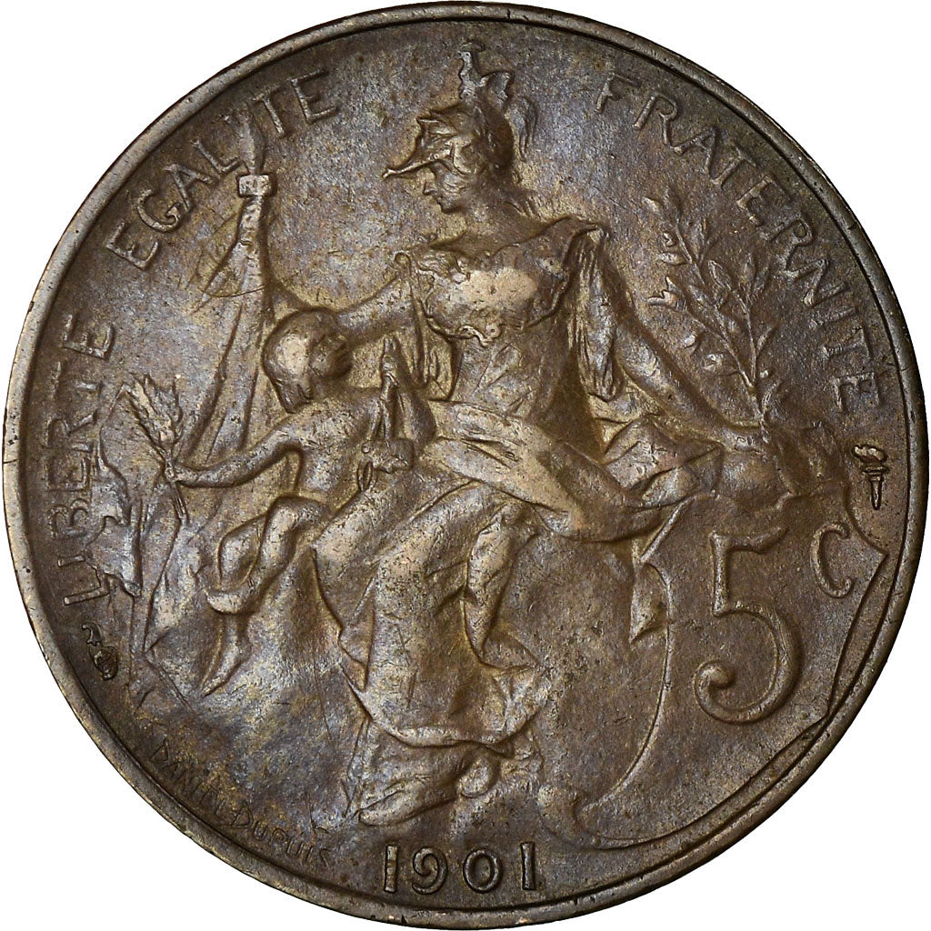 Coin, France, Dupuis, 5 Centimes, 1901, Paris, EF(40-45), Bronze, KM:842