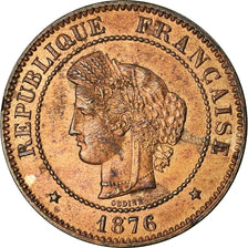 Coin, France, Cérès, 5 Centimes, 1876, Paris, EF(40-45), Bronze, KM:821.1