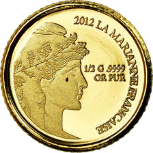 Moneta, Togo, 1500 Francs, 2012, Paris, La Marianne Française, FDC, Oro, KM:New