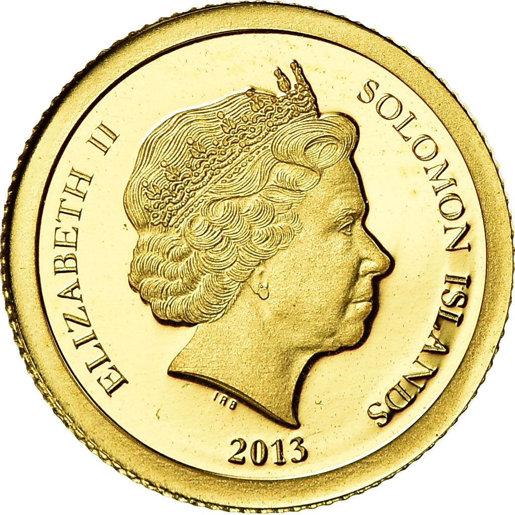 Coin, Solomon Islands, 5 Dollars, 2013, Nefertiti, MS(65-70), Gold